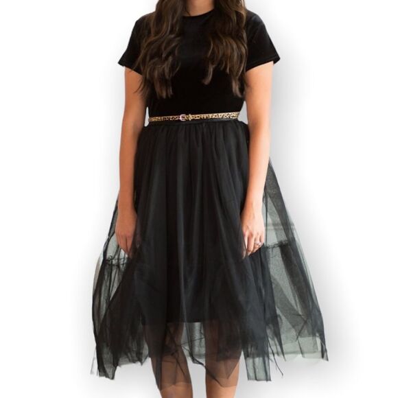 Junie Blake Tardis Black Velvet Dress With Black Tulle Skirt Goth Fairycore M - Picture 14 of 14